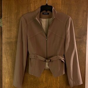 Ideology Tan/Brown Jacket with Belt at Waistline, Size 6